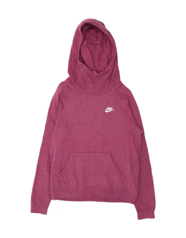 Last Chance NIKE Womens Hoodie Jumper UK 10 Small Pink Cotton