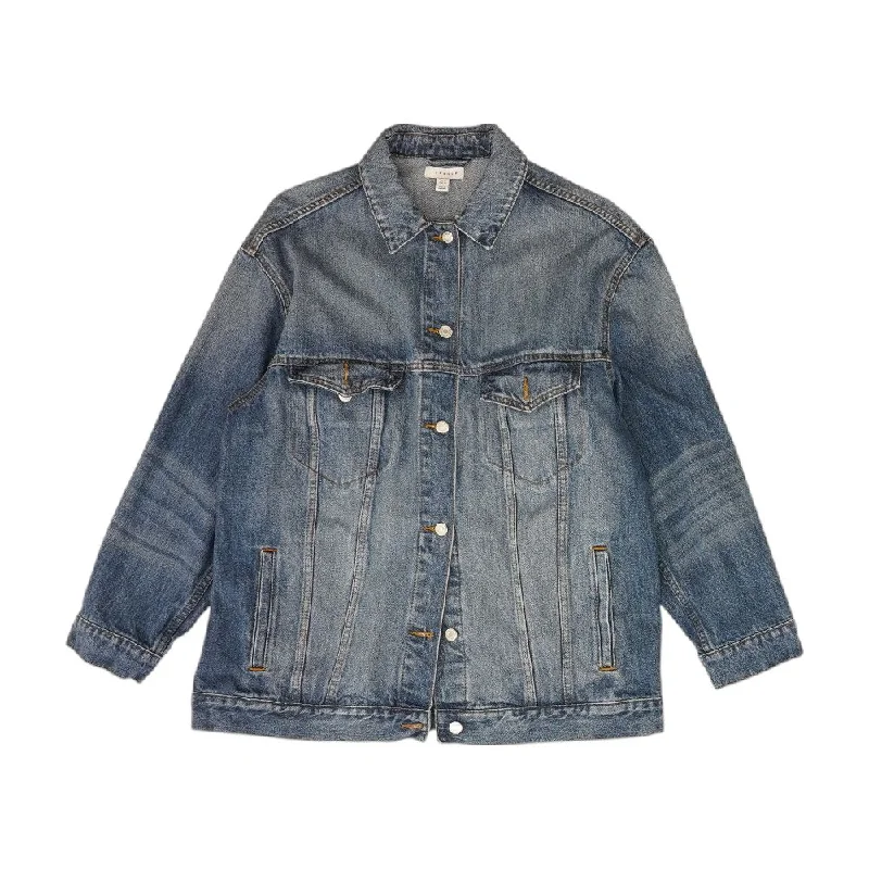 Crazy Deals Blue Solid Denim Jacket