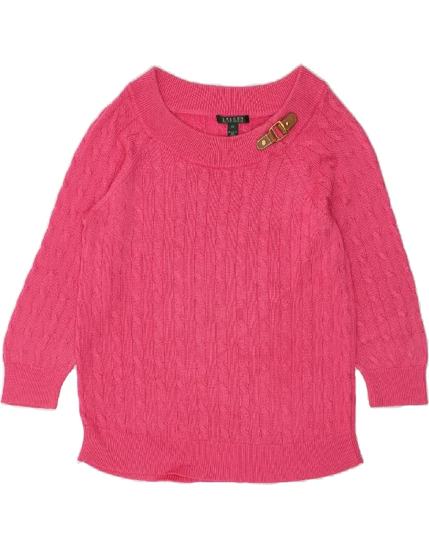 Savings Bonanza RALPH LAUREN Womens 3/4 Sleeve Boat Neck Jumper Sweater UK 18 XL Pink Savings Bonanza RALPH LAUREN Womens 3/4 Sleeve Boat Neck Jumper Sweater UK 18 XL Pink
